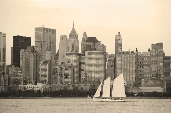 New Yorkban Manhattan fekete-fehér — Stock Fotó