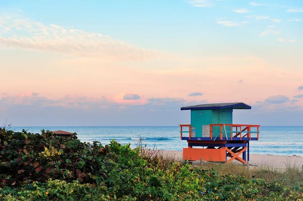 Miami south beach zonsondergang — Stockfoto