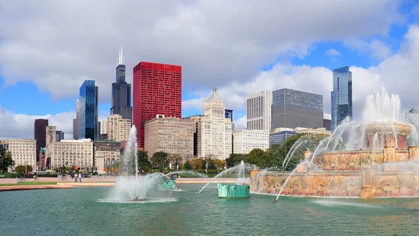 Chicago buckingham fontein — Stockfoto