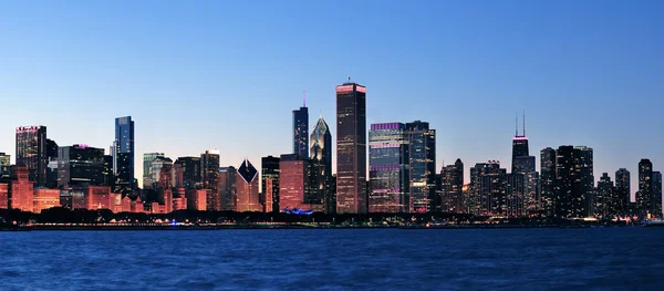 Chicago natten panorama — Stockfoto
