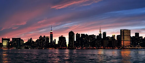 Πόλη της Νέας Υόρκης ηλιοβασίλεμα πανόραμα του Μανχάταν — Φωτογραφία Αρχείου