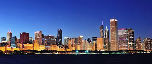 Σικάγο νύχτα Πανόραμα — Φωτογραφία Αρχείου