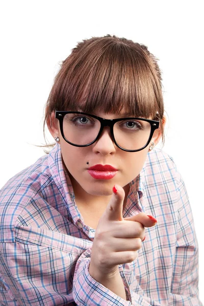 Angry Pointing Woman — Stock Photo, Image