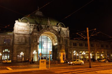 The Nuremberg central station at the Christmas time clipart