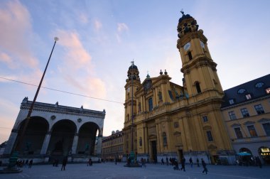 Theatine Church and Feldherrnhalle in Munich, Germany clipart