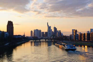 Frankfurt am Main, Germany at dusk clipart