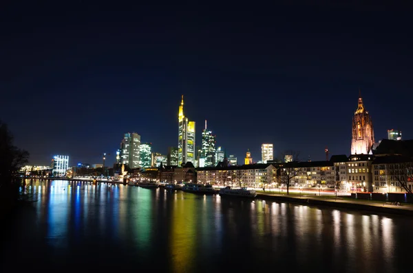 Frankfurt am Main, Deutschland bei Nacht — Stockfoto