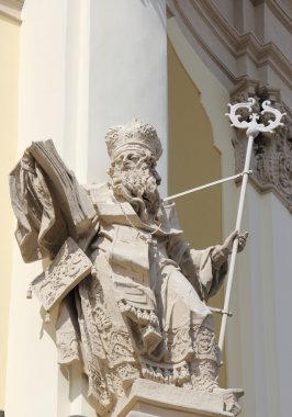 Statue on the cathedral Church in Lviv clipart