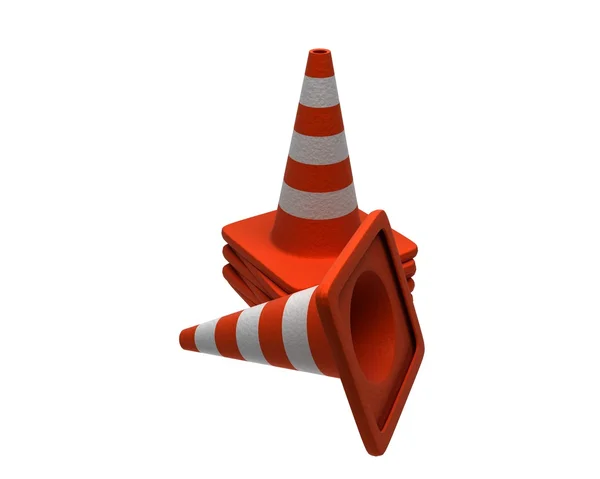 Traffic cones isolated on white — Stock Photo, Image