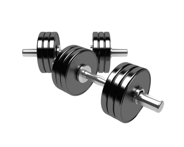 Pair of dumbbells isolated on white Royalty Free Stock Photos