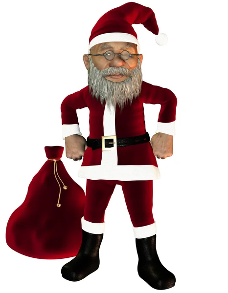 Weihnachtsmann in Wartestellung — Stockfoto