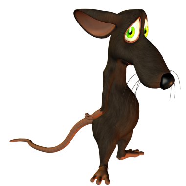 Sad mouse with drooping head mouse clipart
