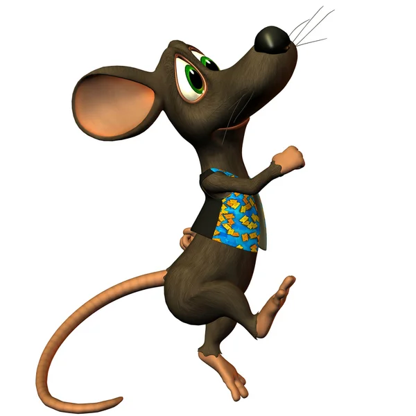 Little dancing mouse with vest — Stock Photo, Image