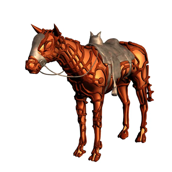 Cavalo abstrato com sela e rédeas — Fotografia de Stock