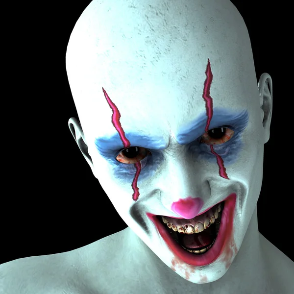 Ďábelský smích jeden klaun — Stock fotografie