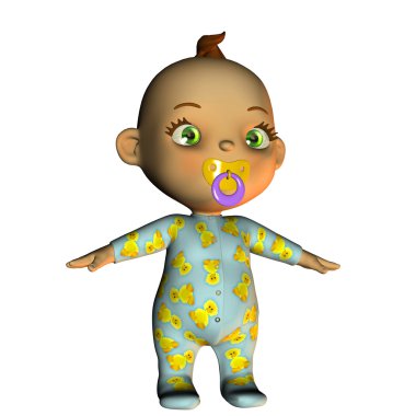 Standing Baby with pacifier clipart