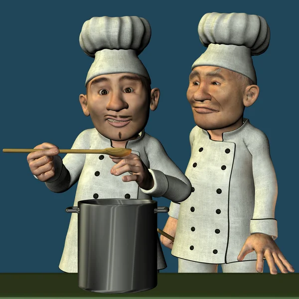 Chef y cocinero — Foto de Stock
