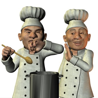 Chef tasted salty soup clipart