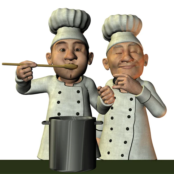 Шеф-кухар з гарячим супом — стокове фото