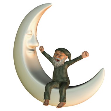 Waking up on the moon clipart