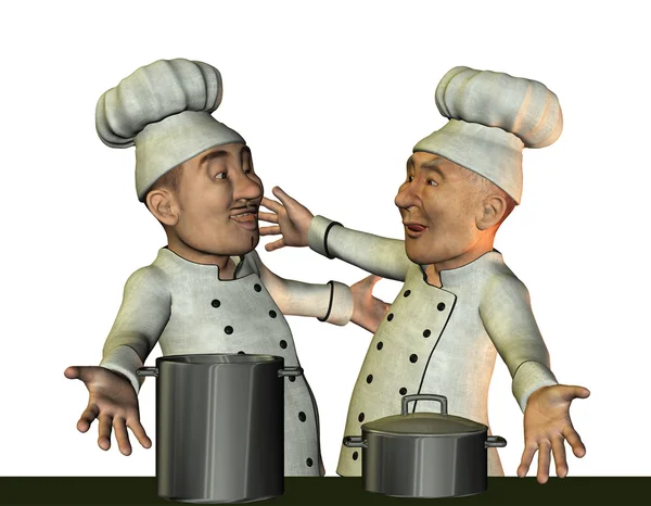 Chef y cocinero feliz — Foto de Stock