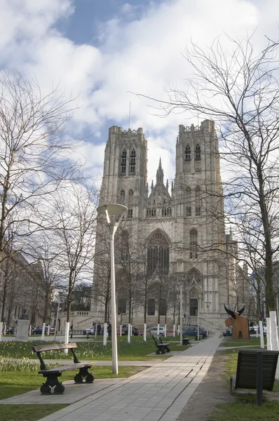 圣米歇尔大教堂，布鲁塞尔，比利时 — 图库照片