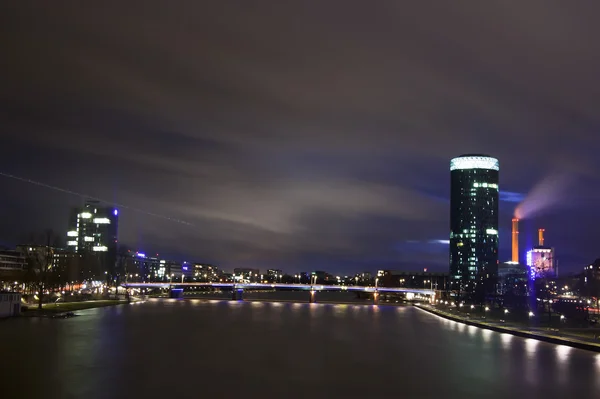 Frankfurt på natten — Stockfoto