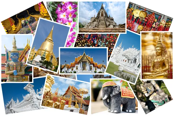 Thaiföld képeslap montázs — Stock Fotó