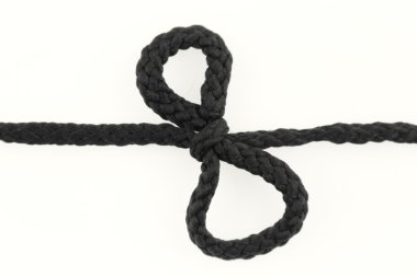 Knot tied in rope on white clipart