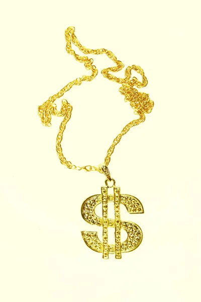 Dollar symbol necklace — Stock Photo, Image
