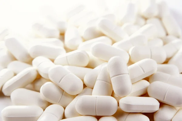 Closeup de comprimidos, espaço de cópia — Fotografia de Stock