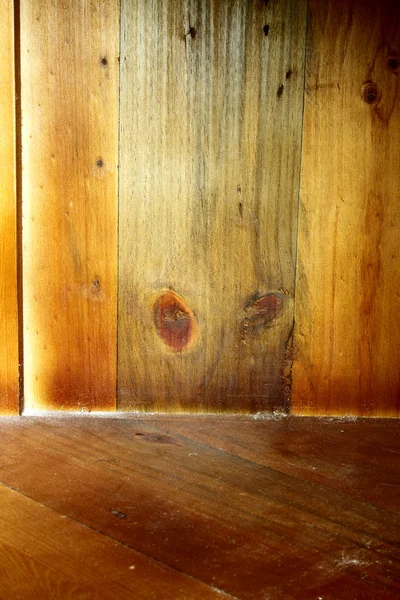 木製の床と壁のクローズ アップ — ストック写真