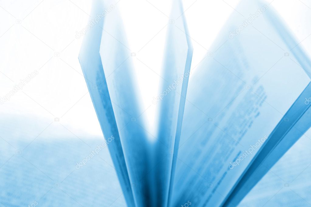 Closeup of open book pages