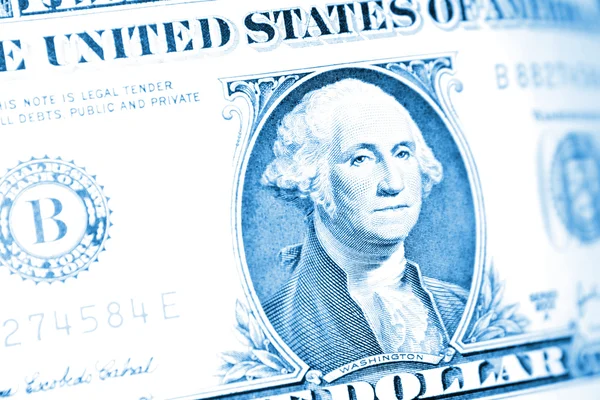 One U.S. dollar banknote closeup — Stock Photo, Image