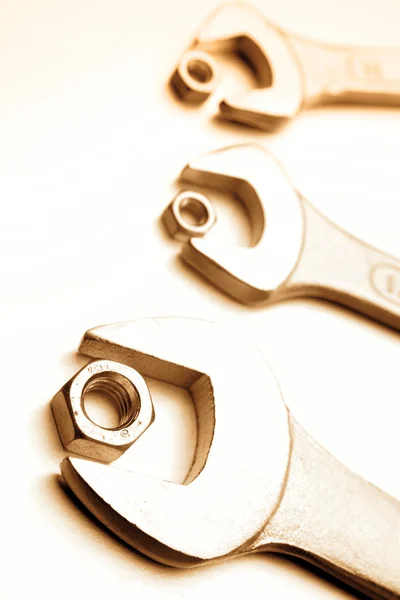 Spanners and nuts — Stock Photo, Image