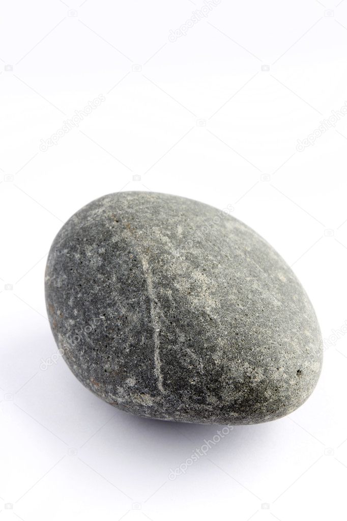 One river rock on plain background