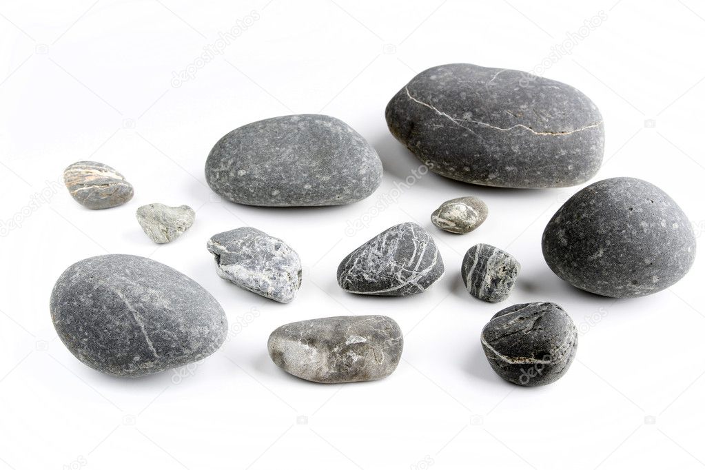 Closeup of rocks on plain background