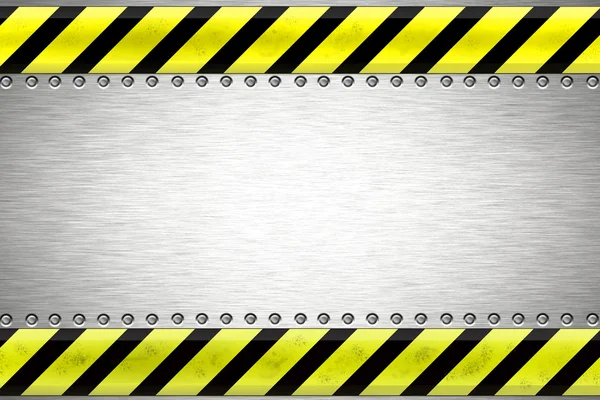Construction borders on steel panels — Stock Photo, Image