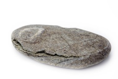 A flat rock on plain background clipart