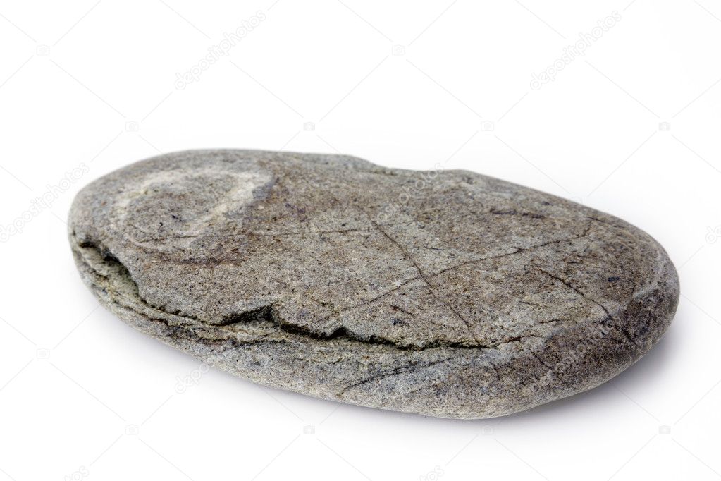 A flat rock on plain background