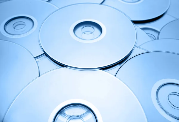Close-up van compact discs — Stockfoto