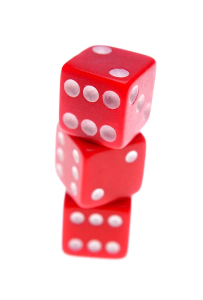 Three dice on plain background — Stock Photo, Image