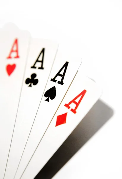 Quatro Ases em cartas de baralho — Fotografia de Stock