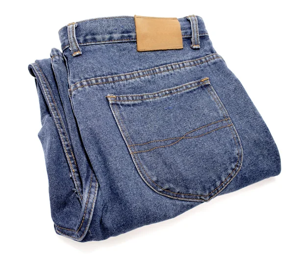Denim jeans on plain background — Stock Photo, Image