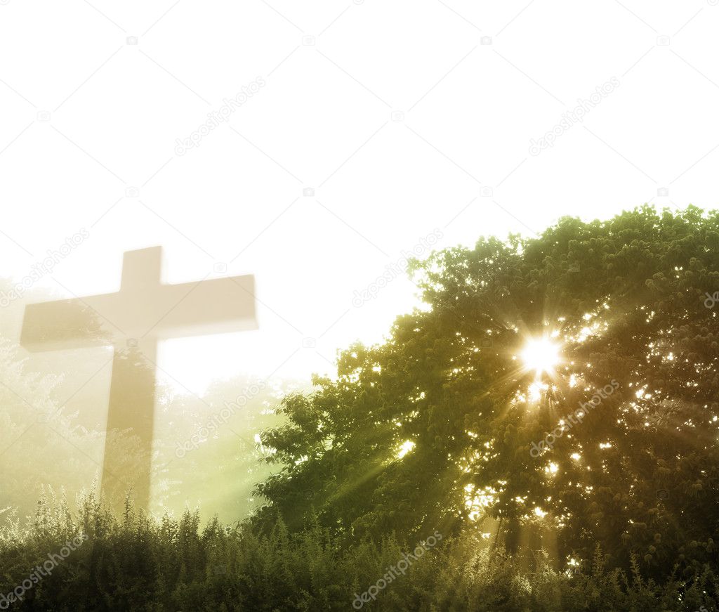 Cross and god rays
