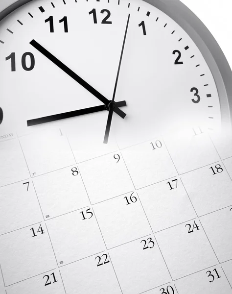 Orologio volto e calendario composito — Foto Stock