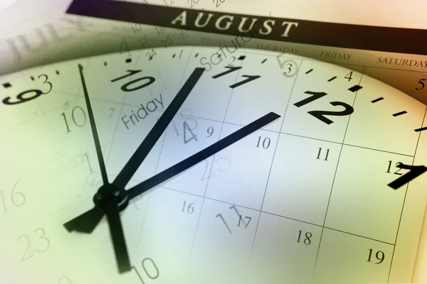 Clock face and calendar composite — Stock Photo, Image