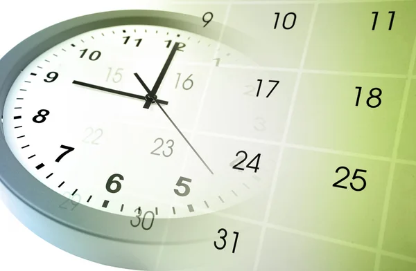 Clock face and calendar composite — Stock Photo, Image
