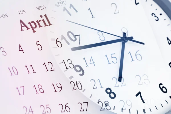 stock image Clock face and calendar composite