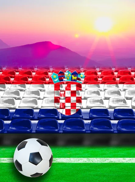 在座位上克罗地亚国旗图案 — 图库照片